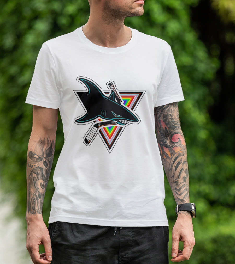 San Jose Sharks Pride NHL Rainbow Ice Hockey Team T-Shirt