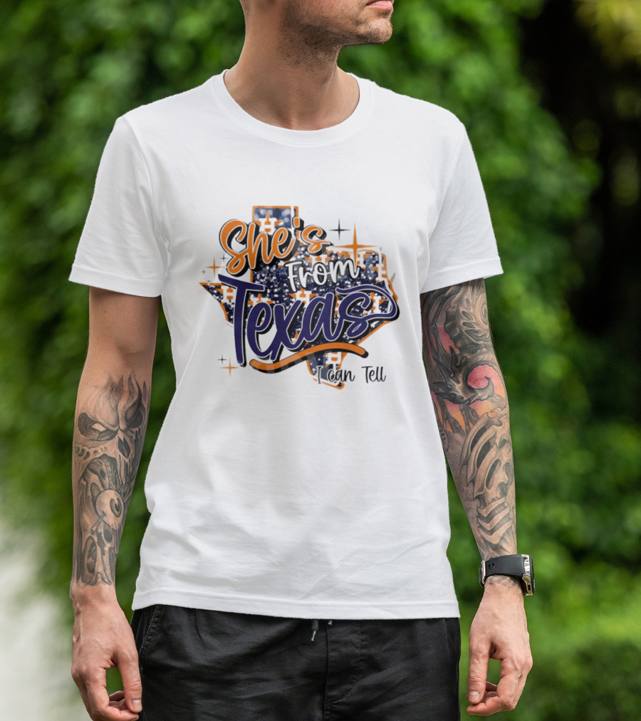 She's From Texas I Can Tell Map 2026 T-Shirt