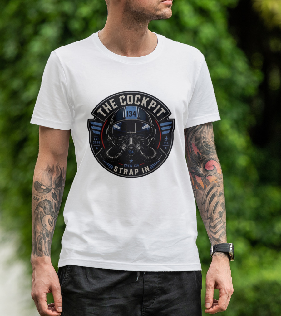The Cockpit Strap In Crew 134 Football Helmet Est 2026 134 614 T-Shirt