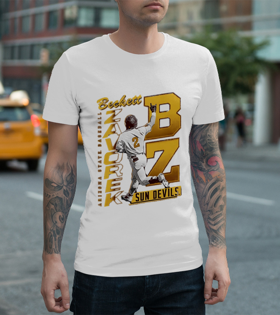 Beckett Zavorke Arizona State Baseball Sun Devils BZ Number 2 T-Shirt