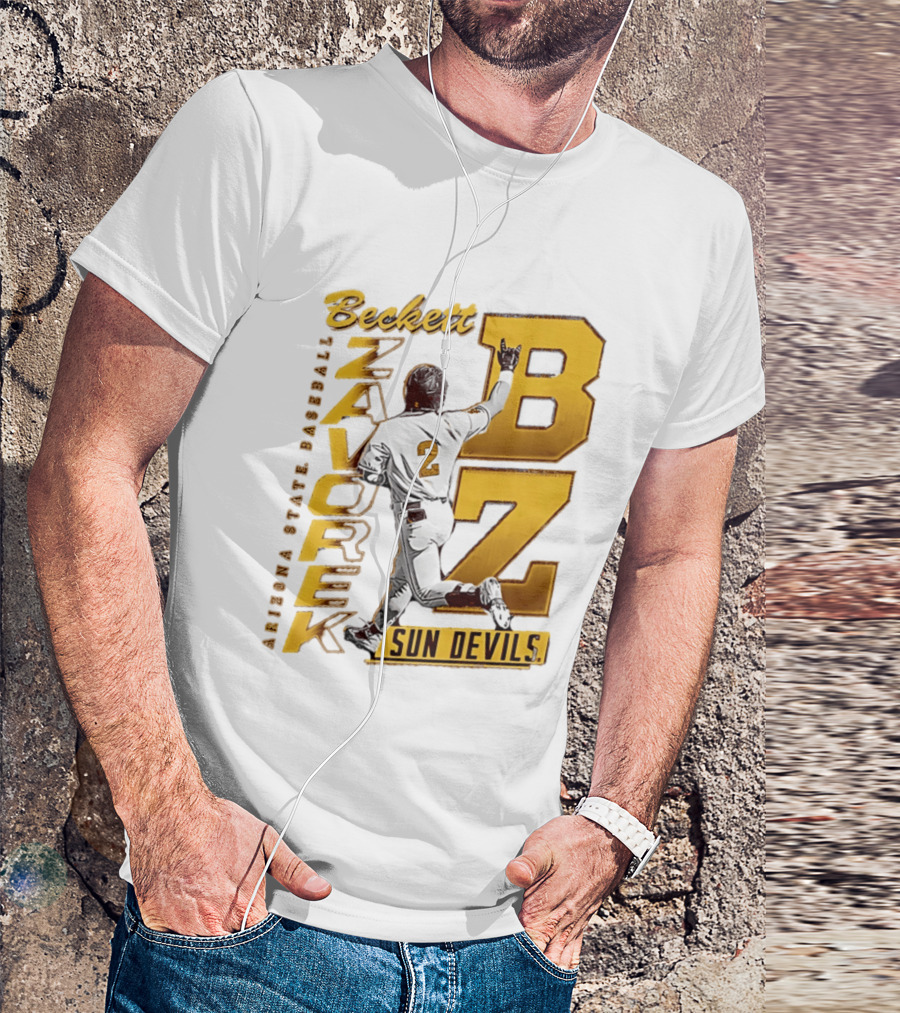 Beckett Zavorke Arizona State Baseball Sun Devils BZ Number 2 T-Shirt