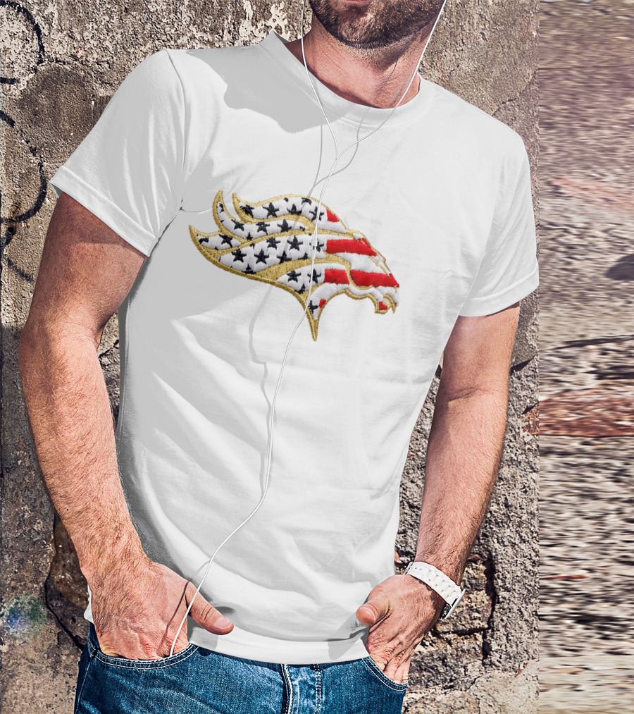Broncos America 250th Stars And Stripes Embroidered Patch T-Shirt