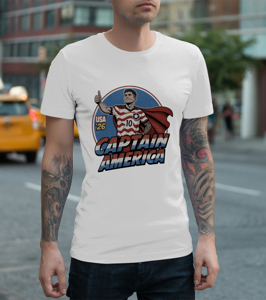USA '26 Christian Pulisic Captain America Thumbs Up T-Shirt