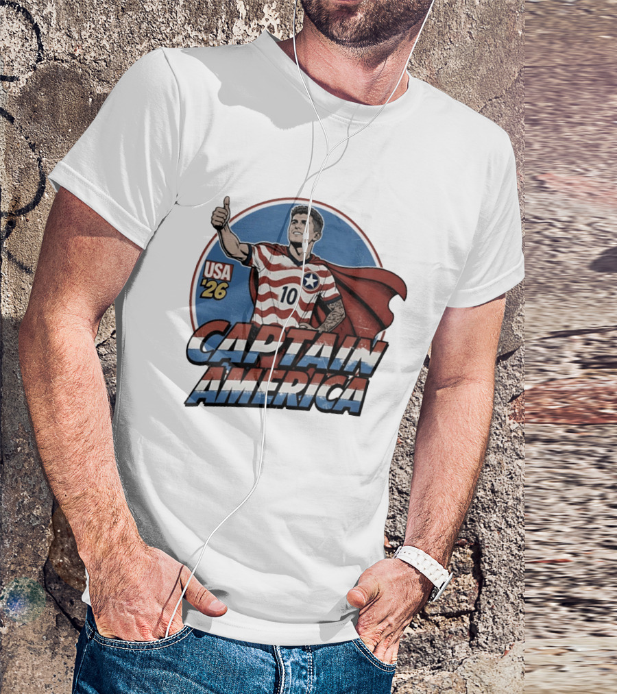 USA '26 Christian Pulisic Captain America Thumbs Up T-Shirt