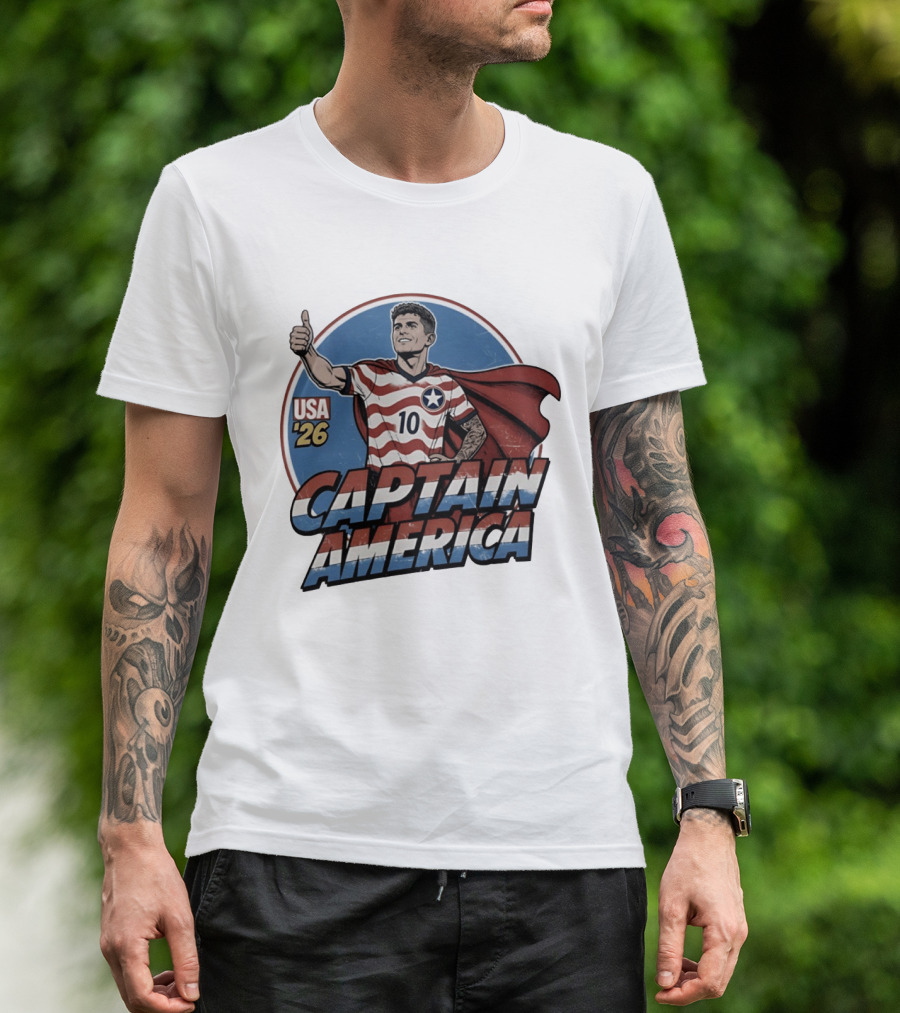 USA '26 Christian Pulisic Captain America Thumbs Up T-Shirt