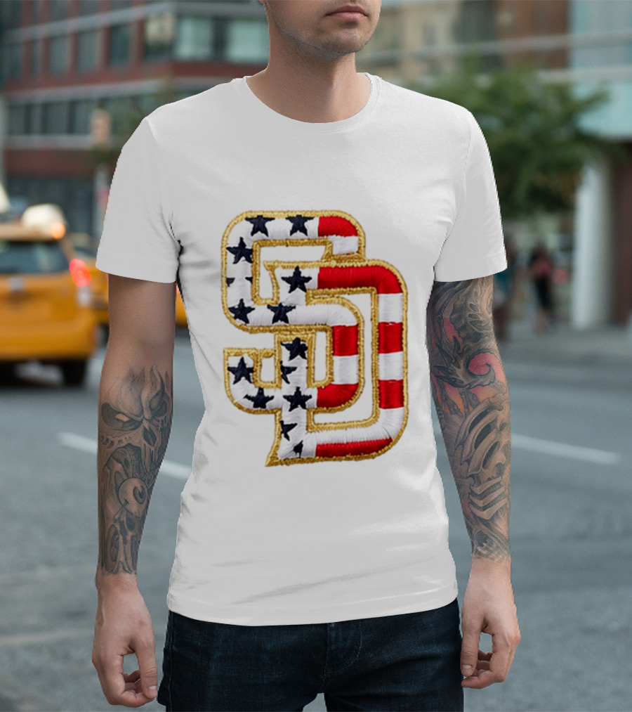San Diego Padres America 250 Stars And Stripes SD Baseball Cap T-Shirt