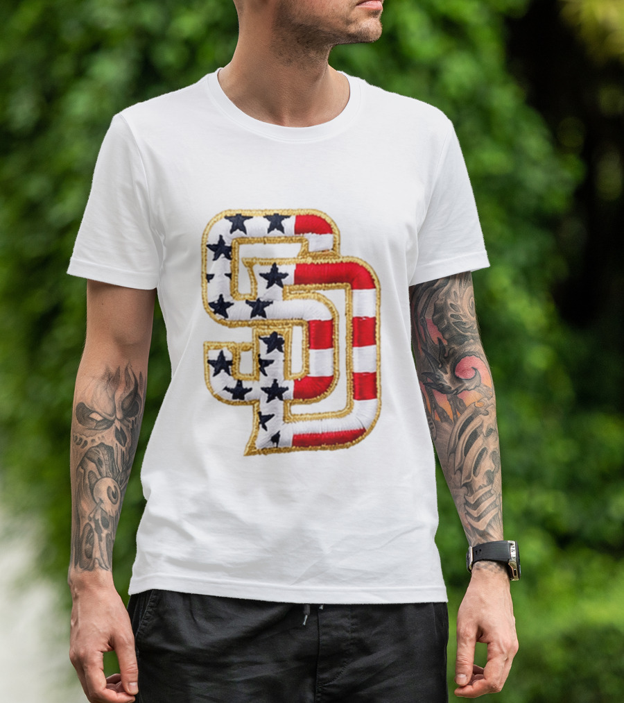 San Diego Padres America 250 Stars And Stripes SD Baseball Cap T-Shirt