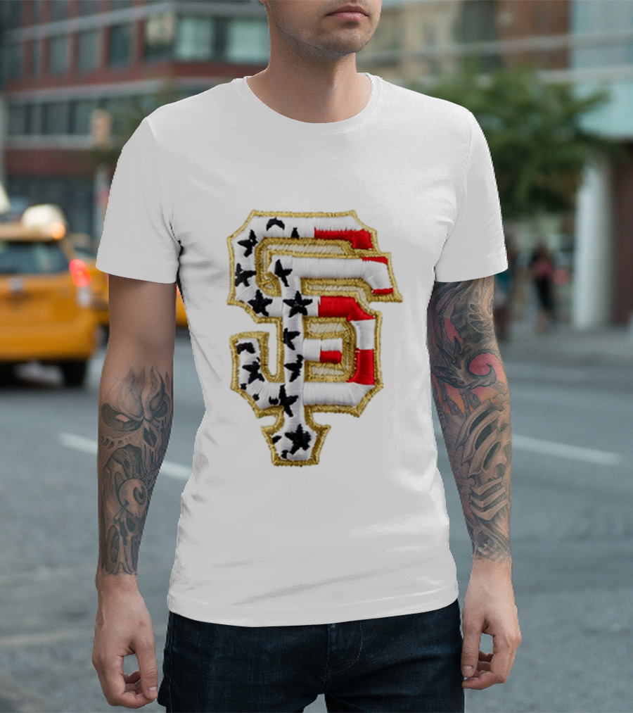 SF Giants Stars And Stripes USA 250 Hat T-Shirt