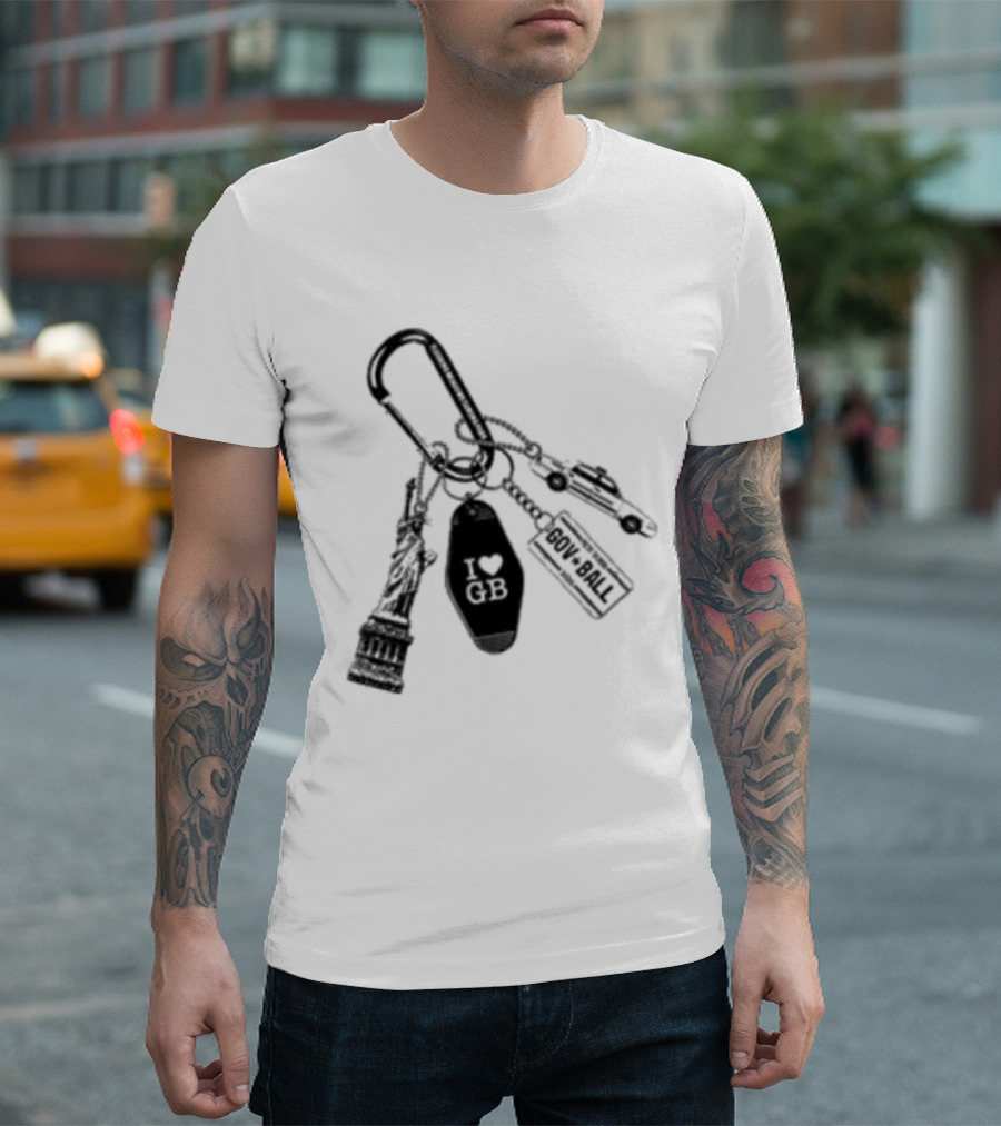 Governors Ball Music Festival 2023 Keychain Lineup Essentials T-Shirt