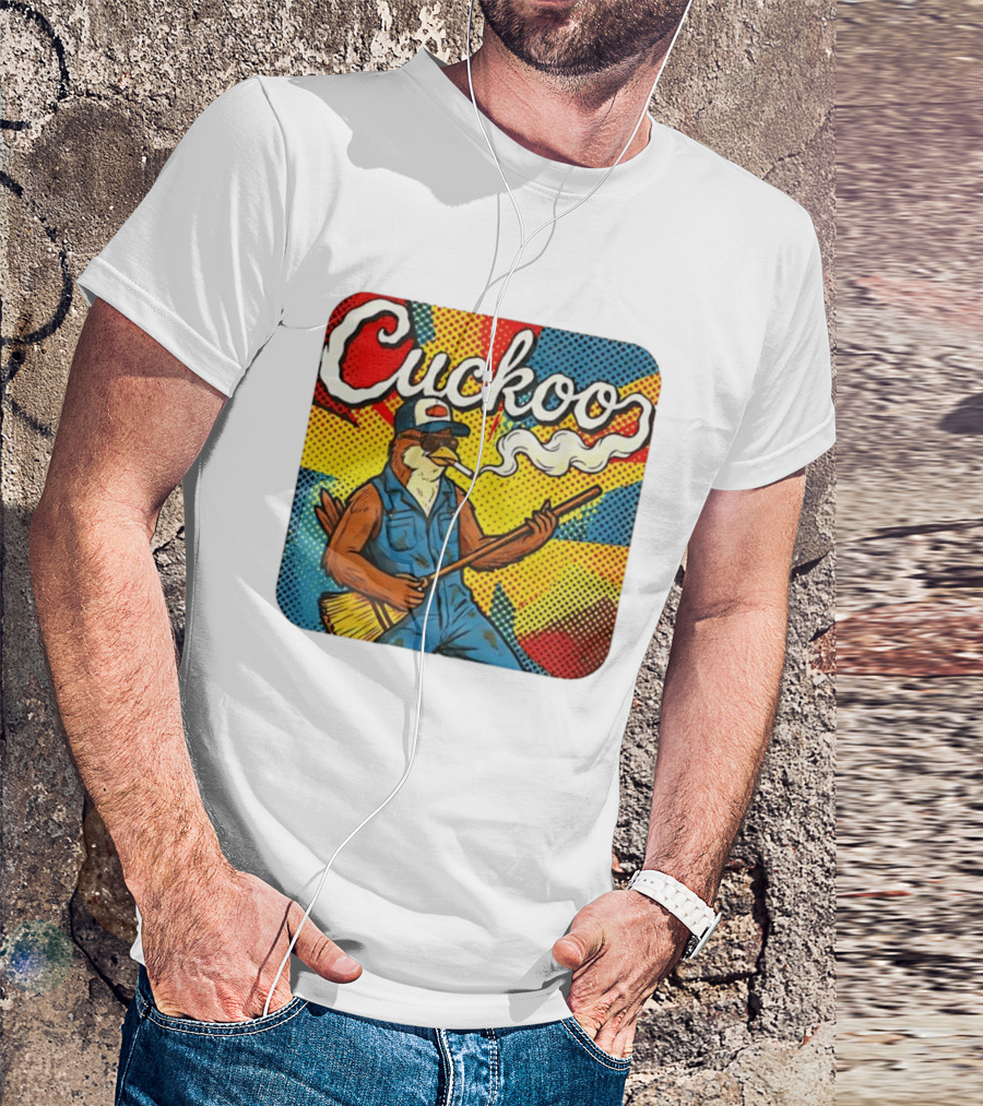 Cuckoo Smoking Bird In Sunglasses Retro Pop T-Shirt