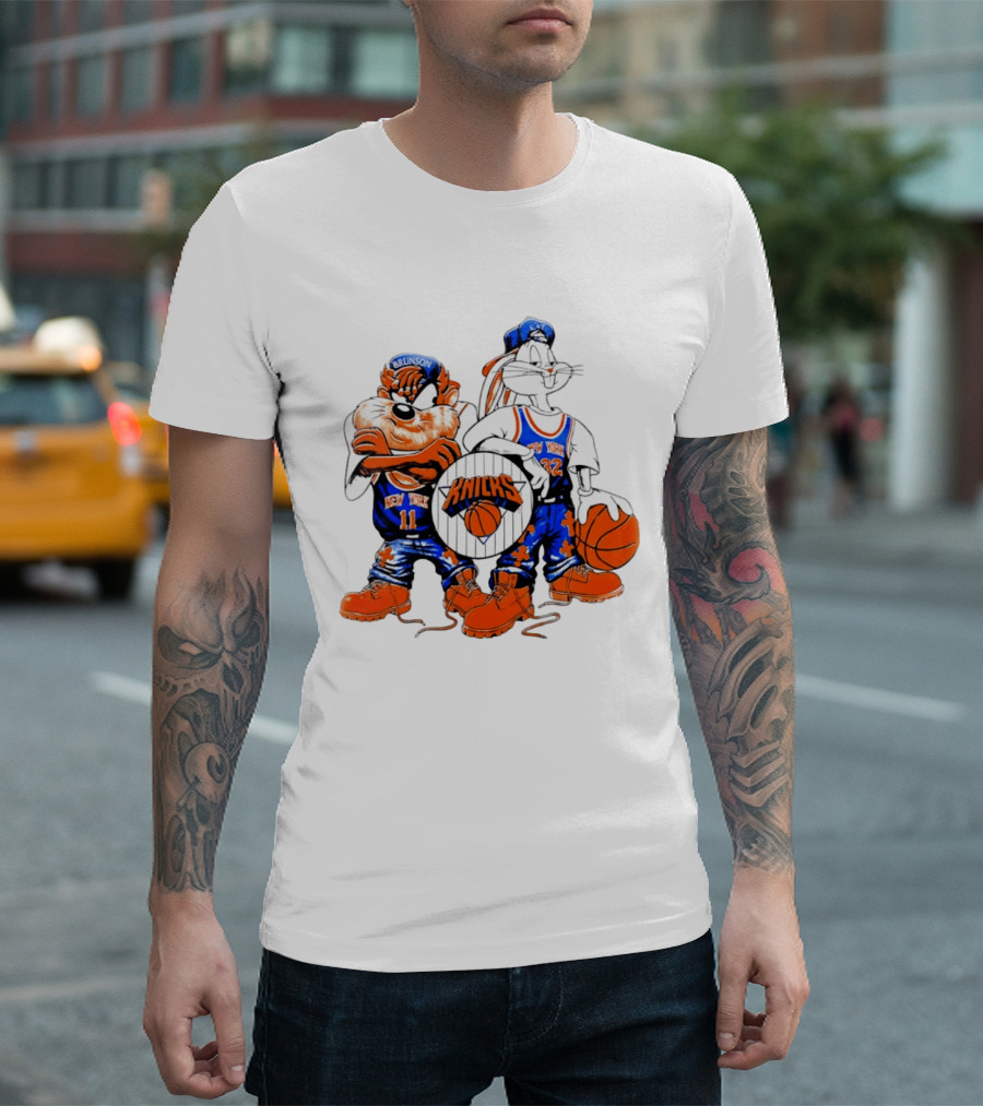 Taz Bugs Bunny New York Knicks Brunson Anthony Towns NBA T-Shirt