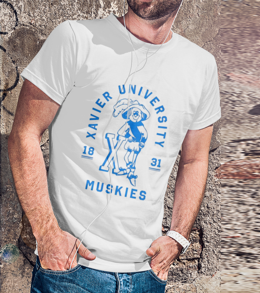 Xavier University Muskies Blue Blob 1831 T-Shirt