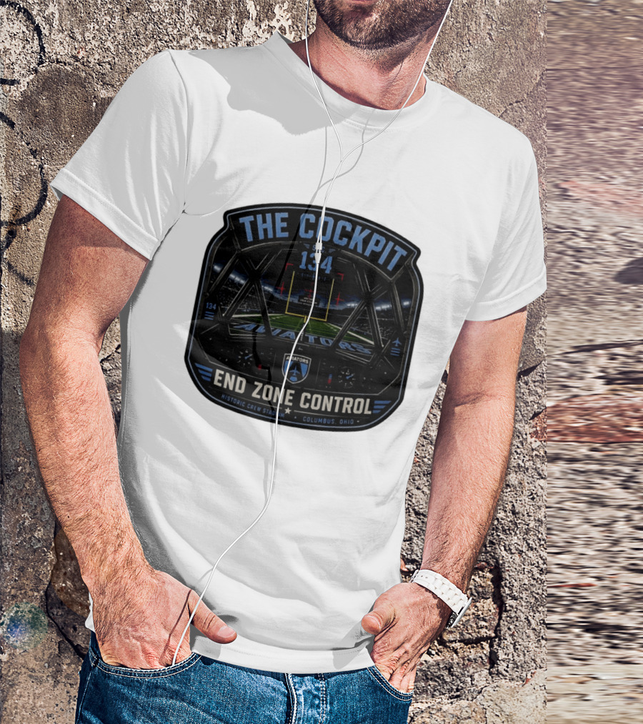 The Cockpit Sec 134 Aviators End Zone Control Historic Crew Stadium Columbus Ohio T-Shirt