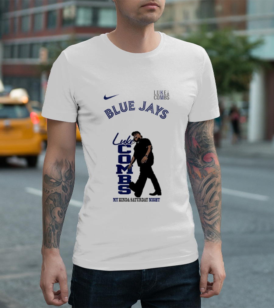Luke Combs Blue Jays Nike My Kinda Saturday Night T-Shirt