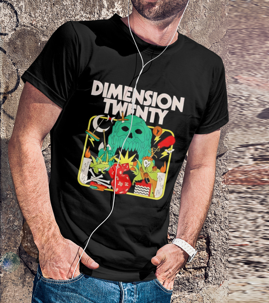 Dimension Twenty RPG Dice Skull Adventure T-Shirt