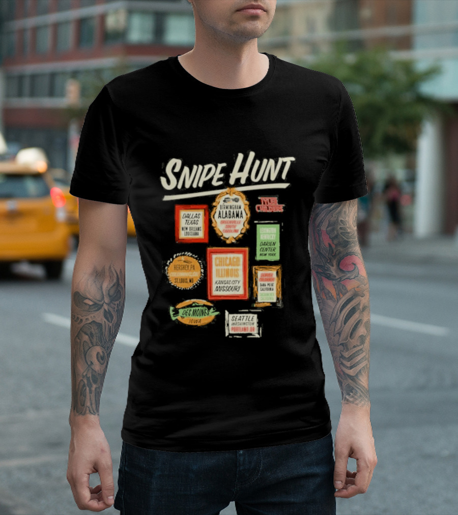 Snipe Hunt Tyler Childers Frames 2026 Tour Chicago Illinois Cincinnati Ohio Portland Maine T-Shirt