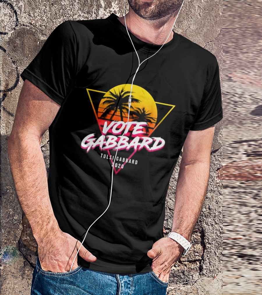Vote Gabbard Tulsi Gabbard 2020 Sunset Palm Trees T-Shirt