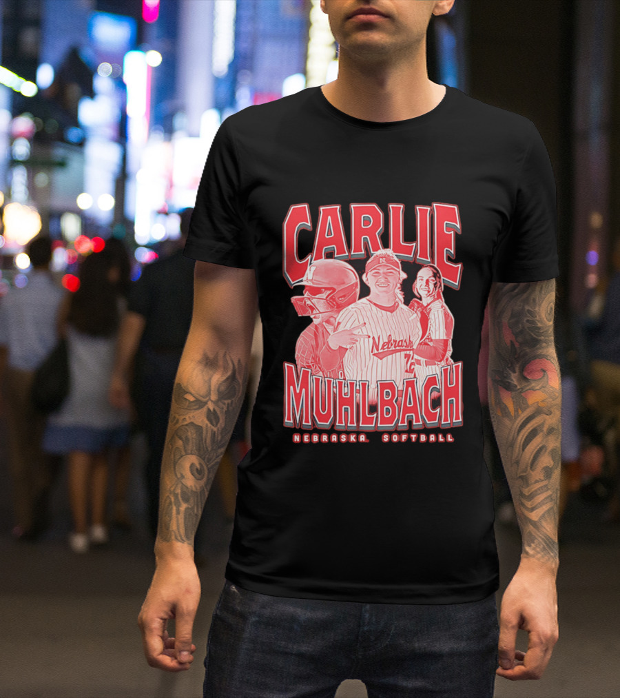 Carlie Muhlbach Nebraska Softball Vintage 90s T-Shirt