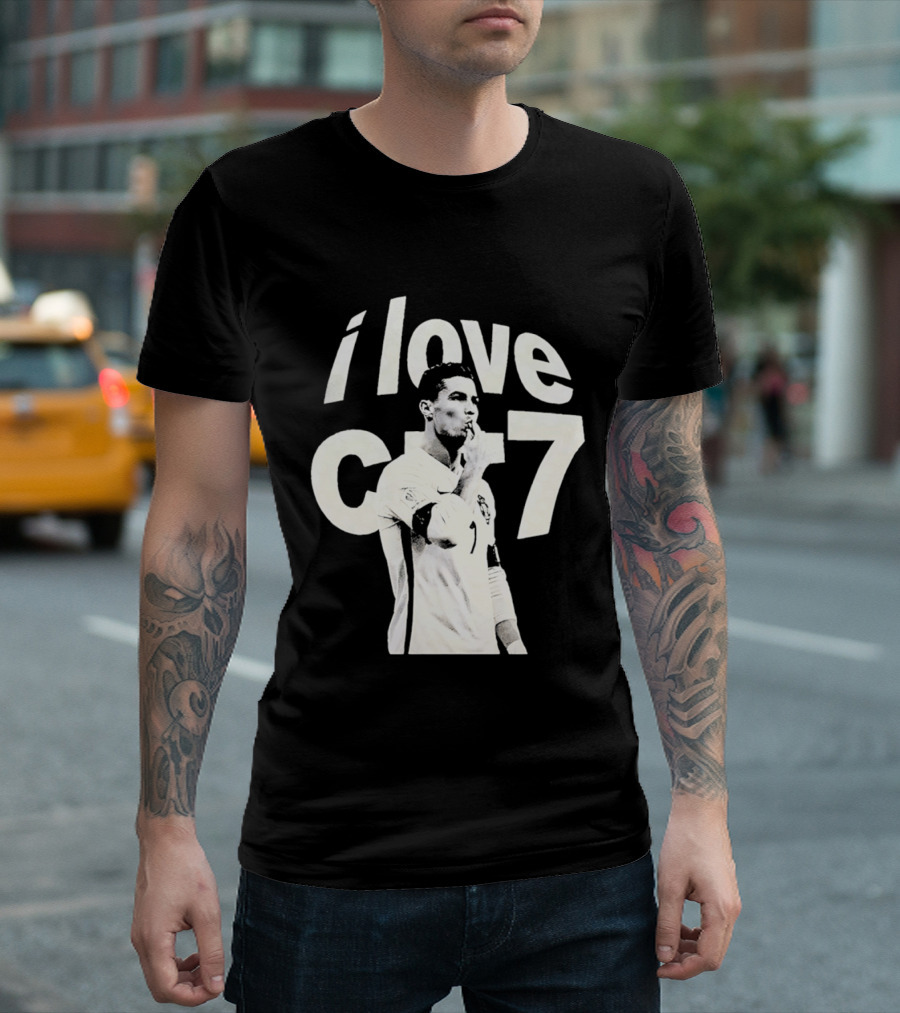 Cristiano Ronaldo I Love CR7 Image Al Nassr GOAT T-Shirt