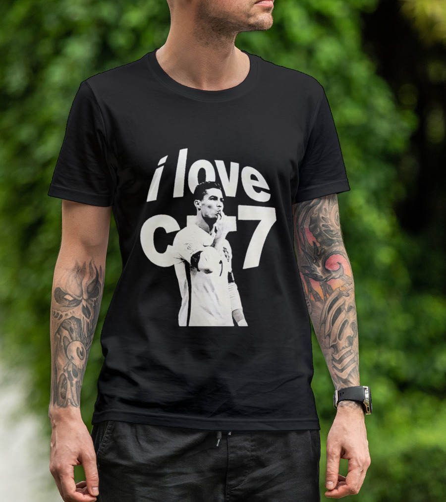 Cristiano Ronaldo I Love CR7 Image Al Nassr GOAT T-Shirt