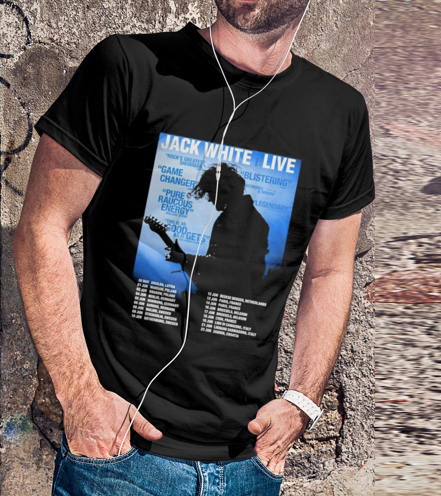 Jack White Live Europe 2026 Tour Dates Schedule Legendary Rock Concert Experience T-Shirt
