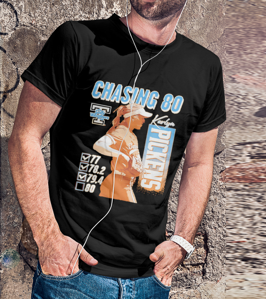 Karlyn Pickens Tennessee Lady Volunteers Softball Chasing 80 T-Shirt