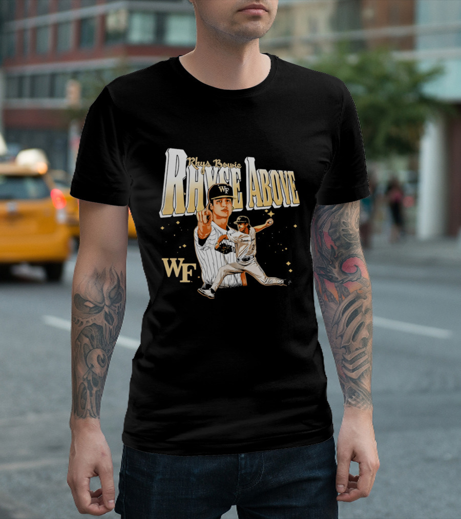 Rhys Bowie Wake Forest WF Baseball Rhys Above T-Shirt