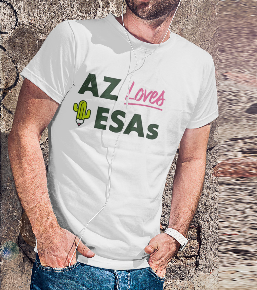 AZ Loves Education Savings Accounts Cactus Pencil Arizona Teacher ESAs T-Shirt