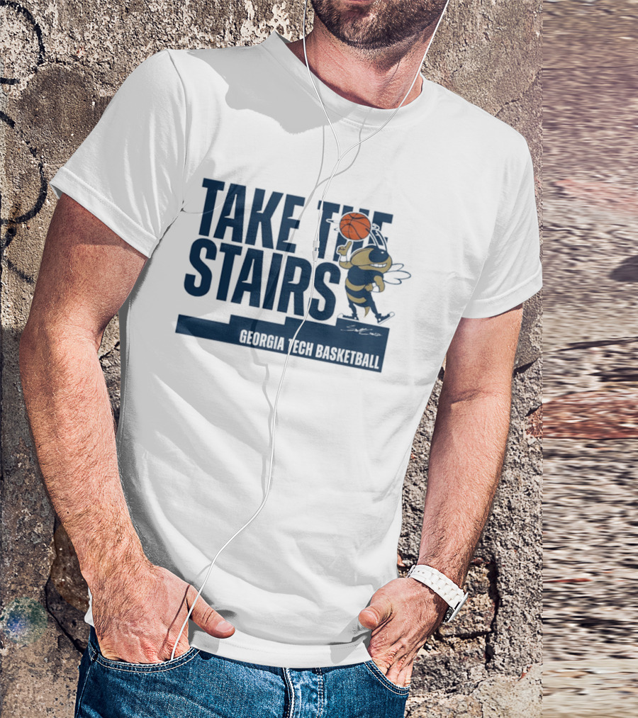 Georgia Tech Basketball Take The Stairs Buzz Basketball T-Shirt