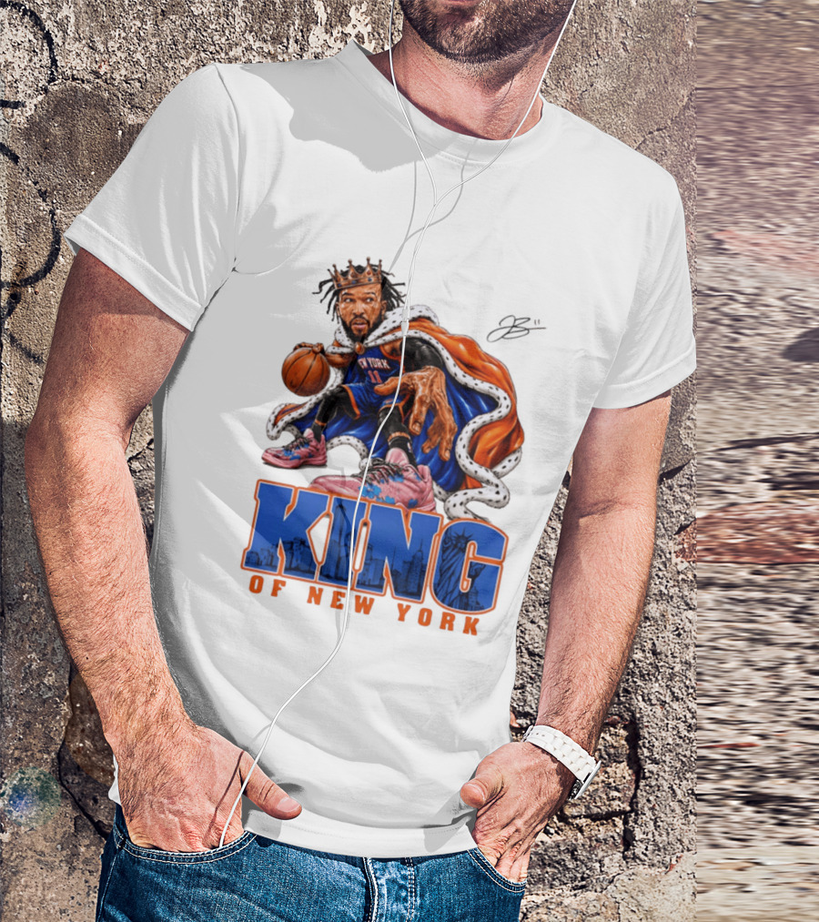 Jalen Brunson King Of New York Knicks Crown Cape T-Shirt