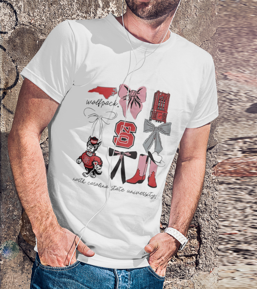 NC State Wolfpack Bows Boots North Carolina State University T-Shirt