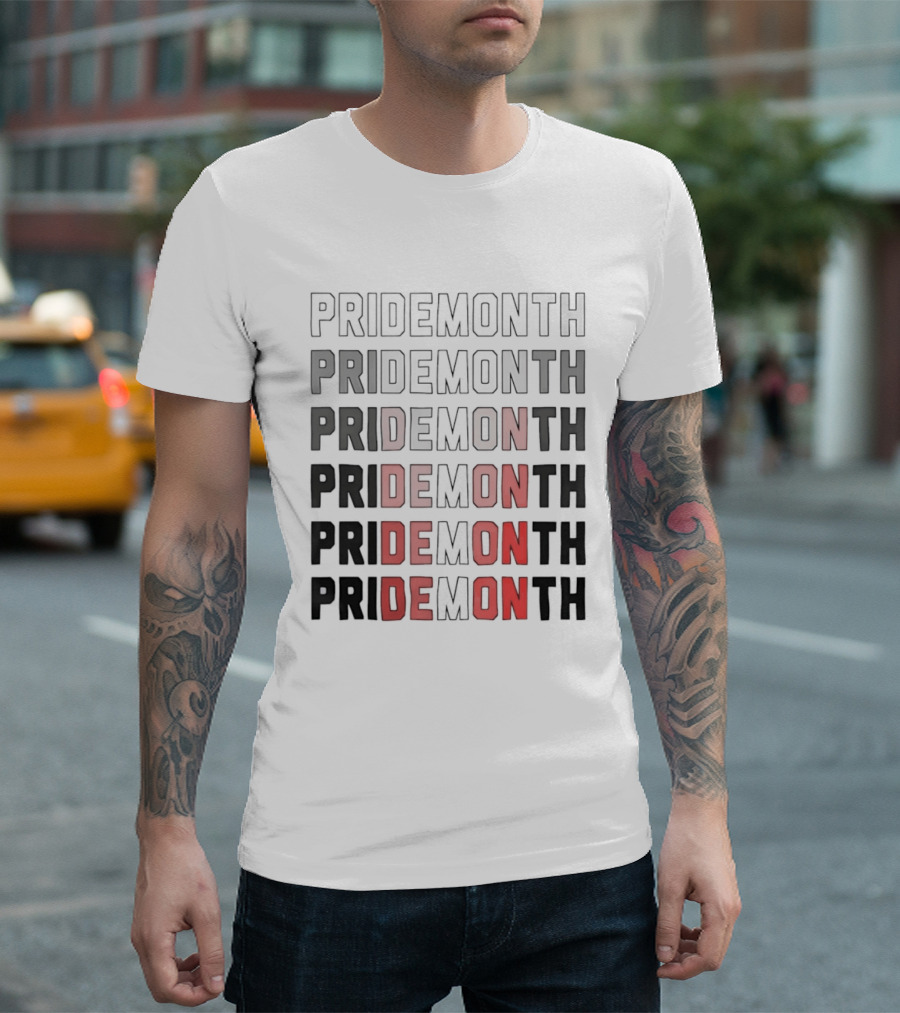 Pride Month Lesbian Flag Gradient Minimalist Rainbow DE Month T-Shirt
