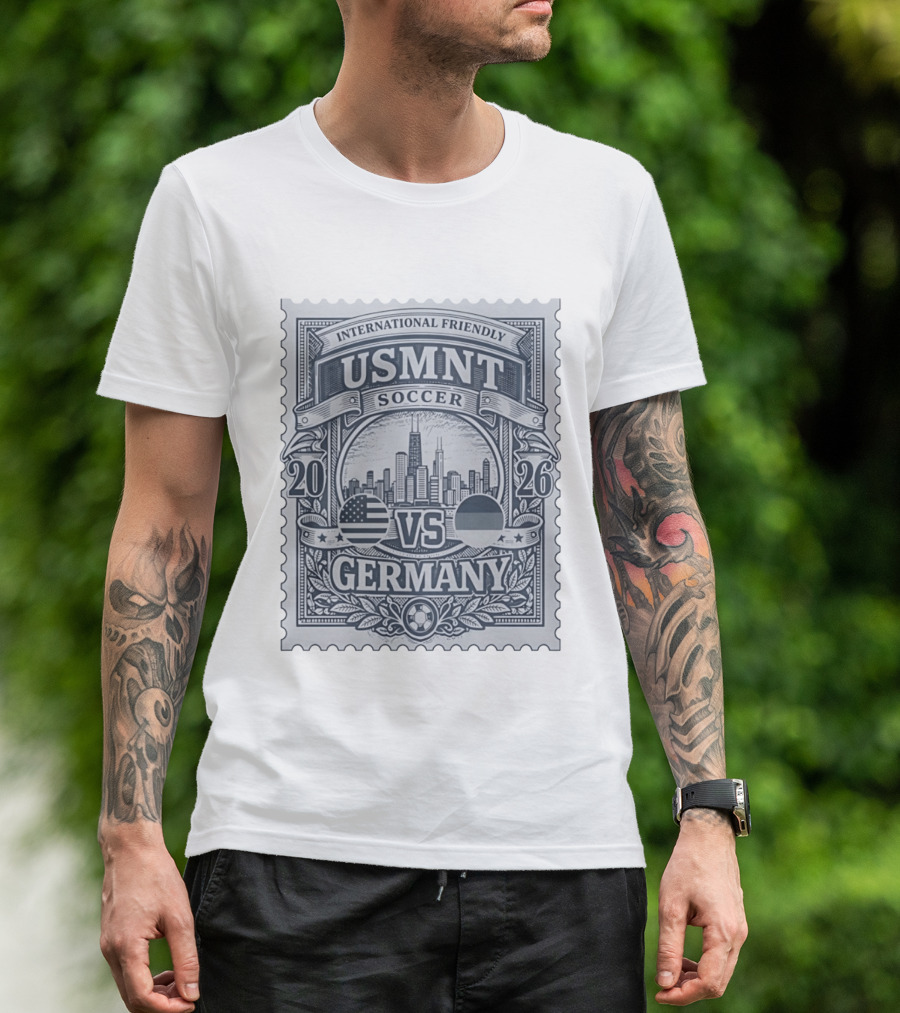 International Friendly 2026 USMNT Soccer Vs Germany Chicago Skyline T-Shirt