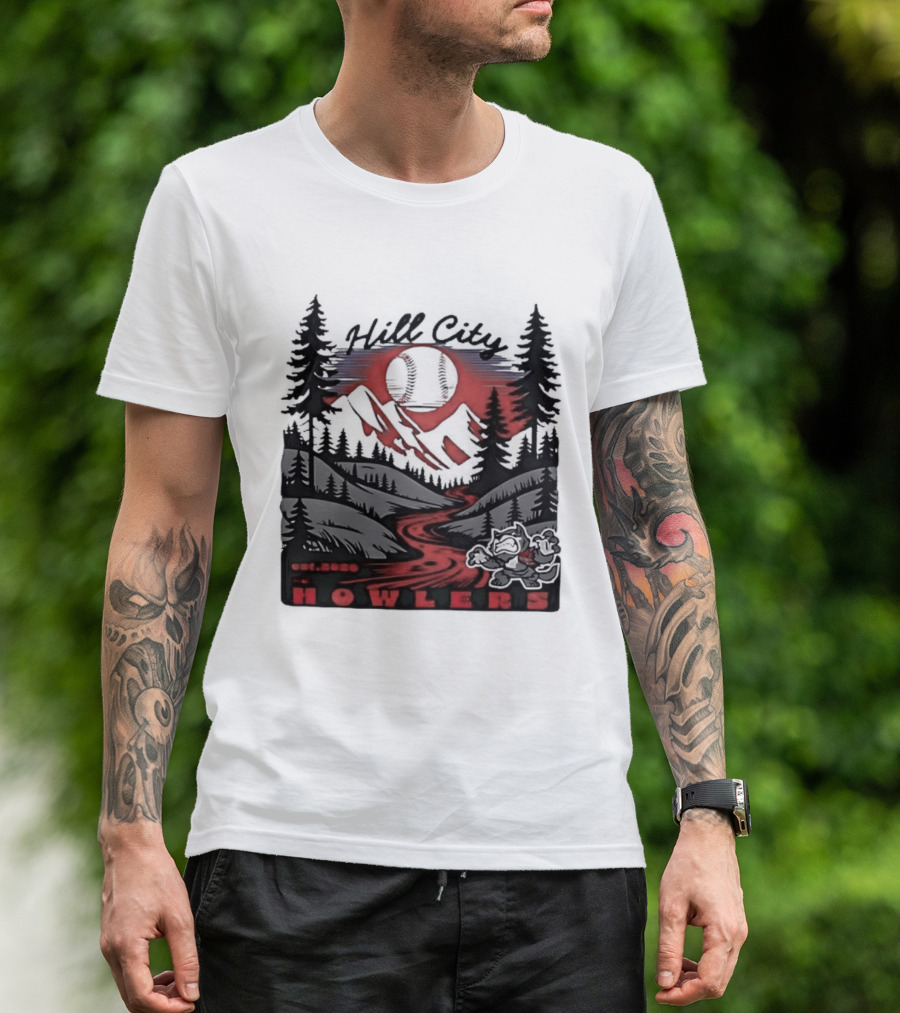 Hill City Howlers Est 2020 Mountain Pine Tree Forest Nature Sports T-Shirt