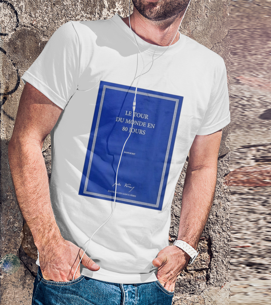 Le Tour Du Monde En 80 Jours Manuscrit Jules Verne Éditions Des Saints Pères T-Shirt