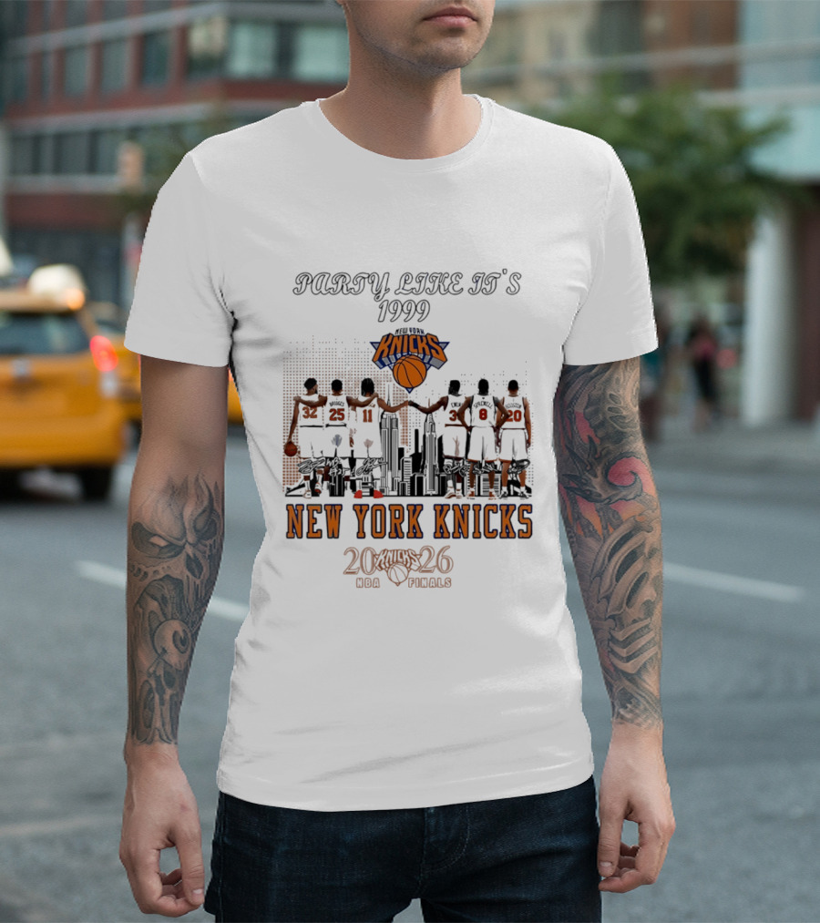 Party Like It's 1999 New York Knicks 2026 NBA Finals Skyline T-Shirt