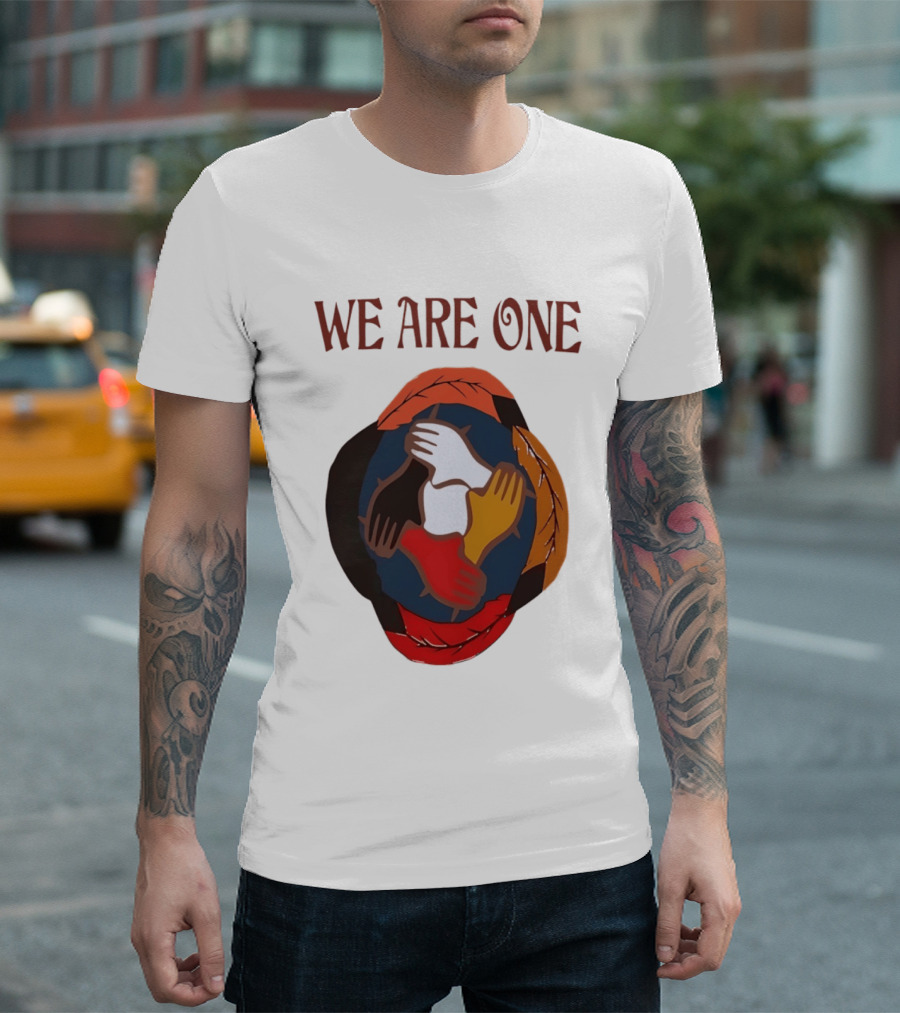 We Are One Unity Hands Feathers Orange Culture Heritage Collective T-Shirt