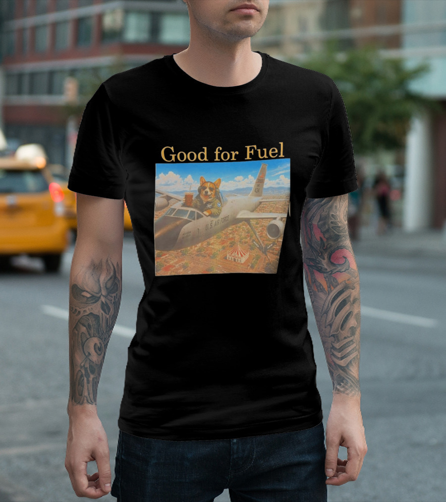 Corgi Pilot In U.S. Air Force Cockpit Good For Fuel T-Shirt