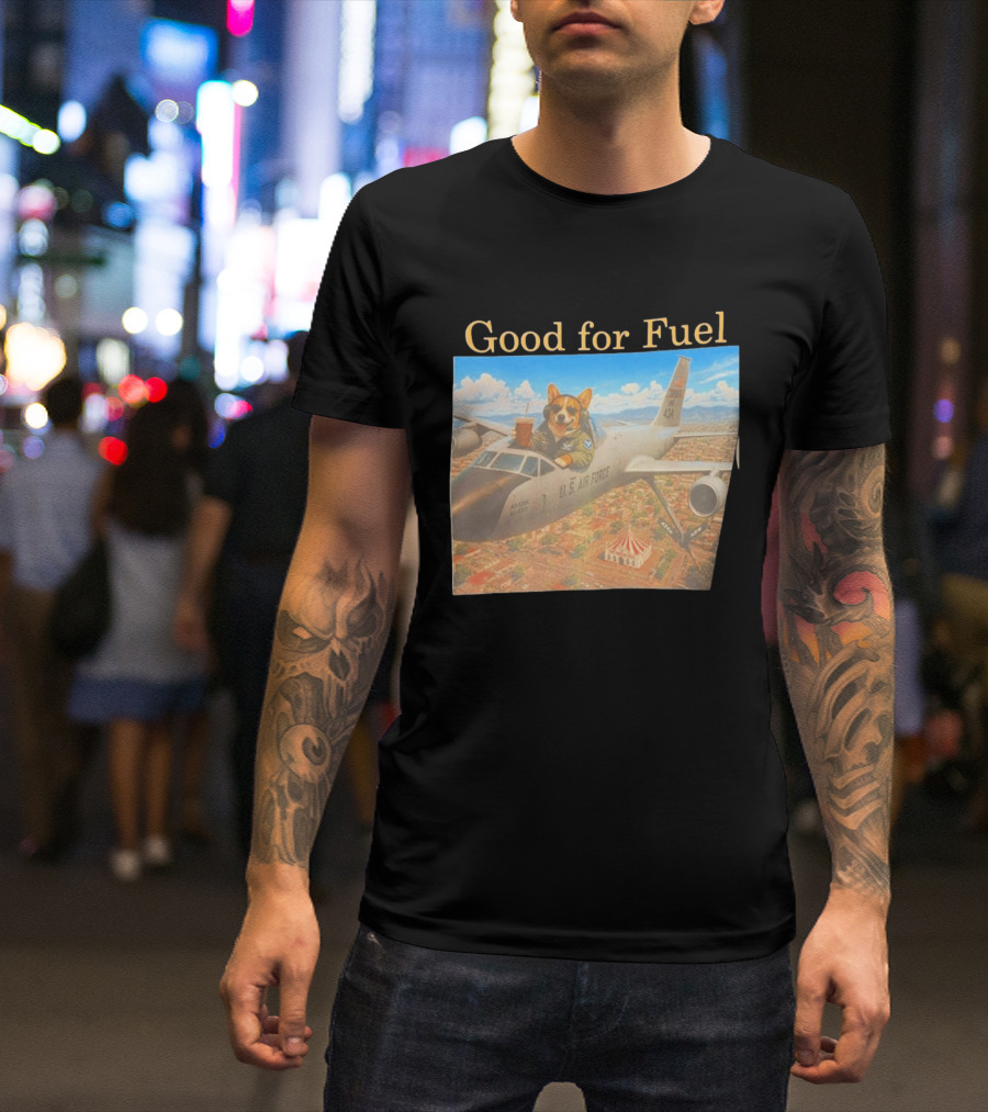 Corgi Pilot In U.S. Air Force Cockpit Good For Fuel T-Shirt