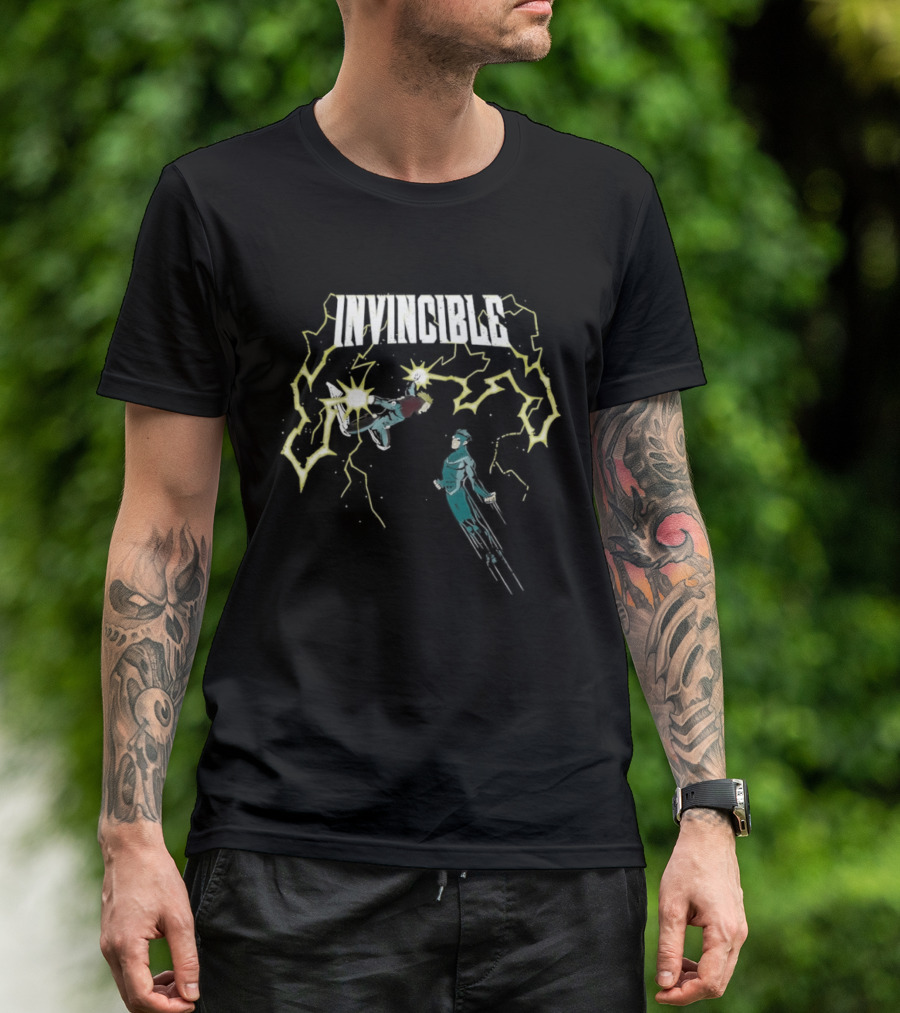 Invincible Vs Powerplex Lightning Battle T-Shirt