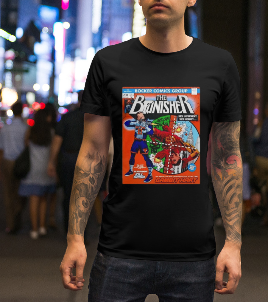 Bocker Comics Group The Brunisher Kill Spida Gambit Hart T-Shirt
