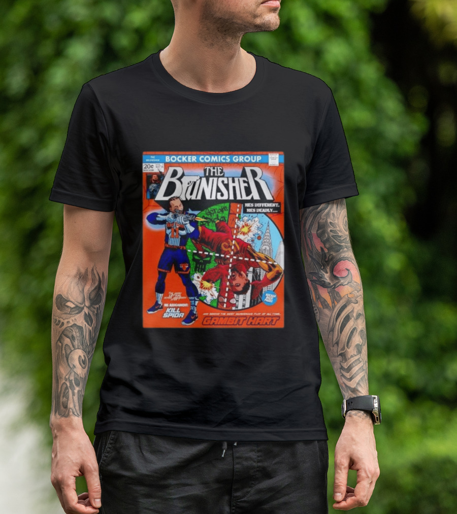Bocker Comics Group The Brunisher Kill Spida Gambit Hart T-Shirt