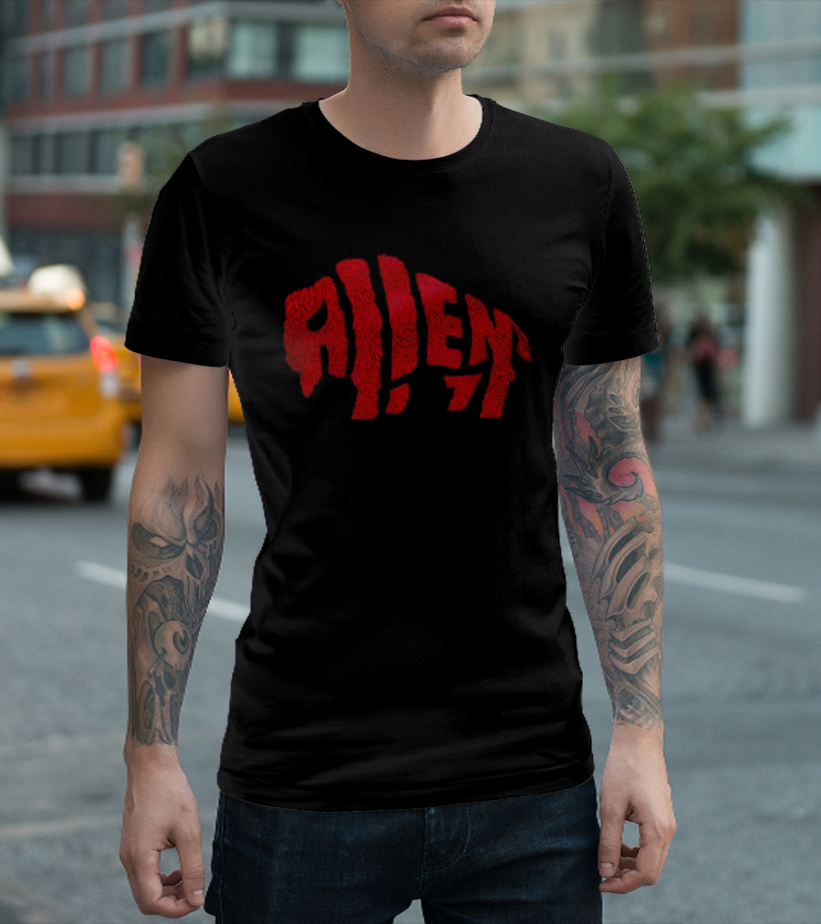 Allen Buffalo Bills Football Player Red Furry Letters T-Shirt