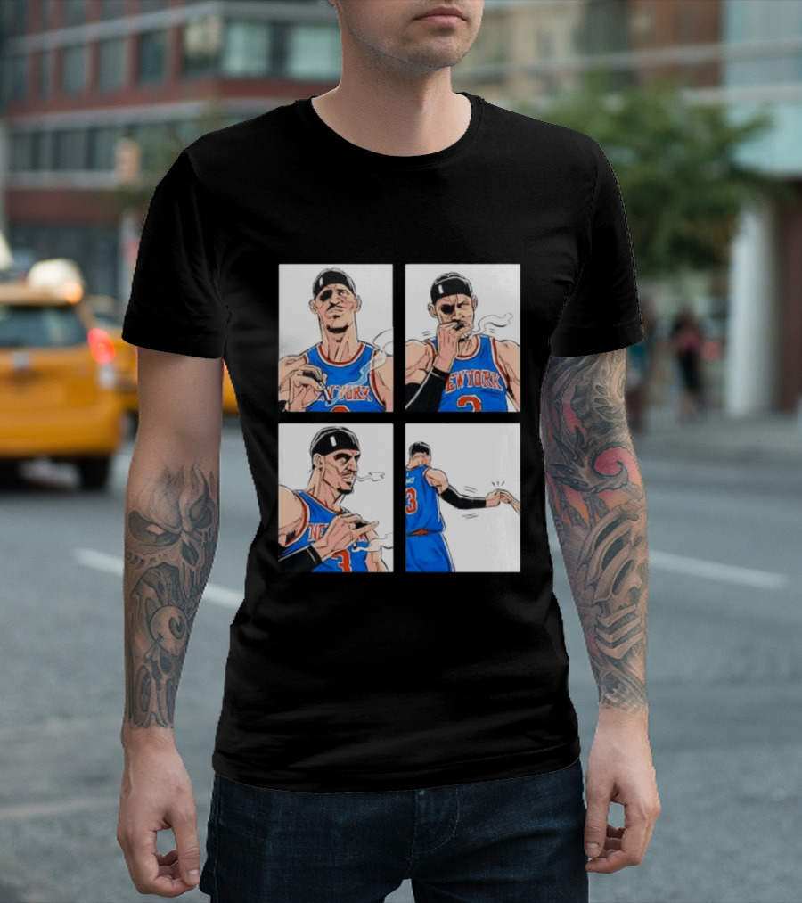 New York Knicks Number 3 Smoking Gesture Josh Hart Moment T-Shirt
