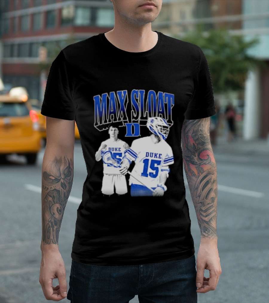 Max Sloat Duke Blue Devils Lacrosse Number 15 Sports Fan Gear T-Shirt