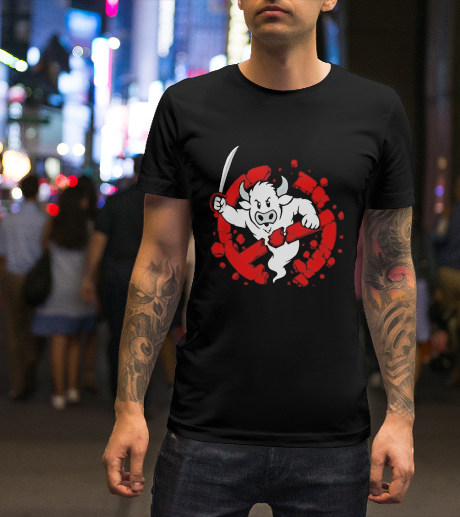 Buffalo Ghostbusters Crossed Out Ghost Red Circle T-Shirt