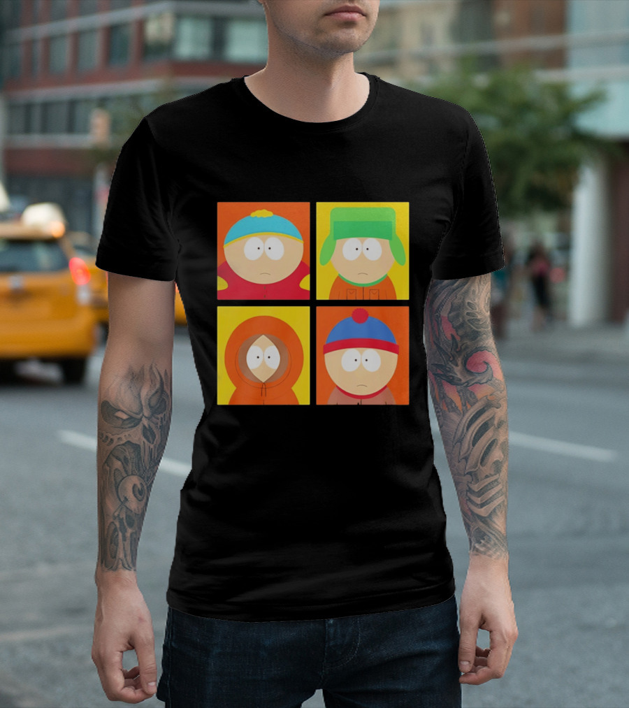 South Park Characters Cartman Kyle Kenny Stan Pop Blocks T-Shirt