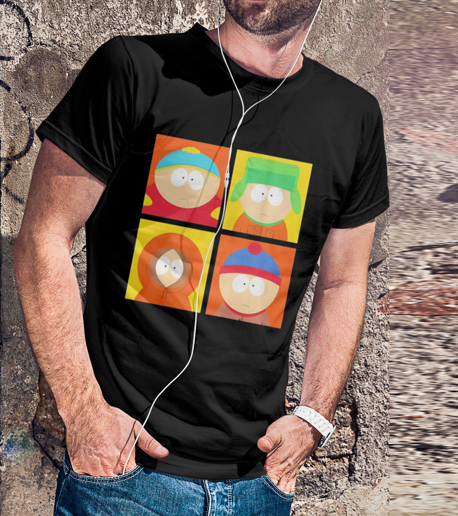 South Park Characters Cartman Kyle Kenny Stan Pop Blocks T-Shirt