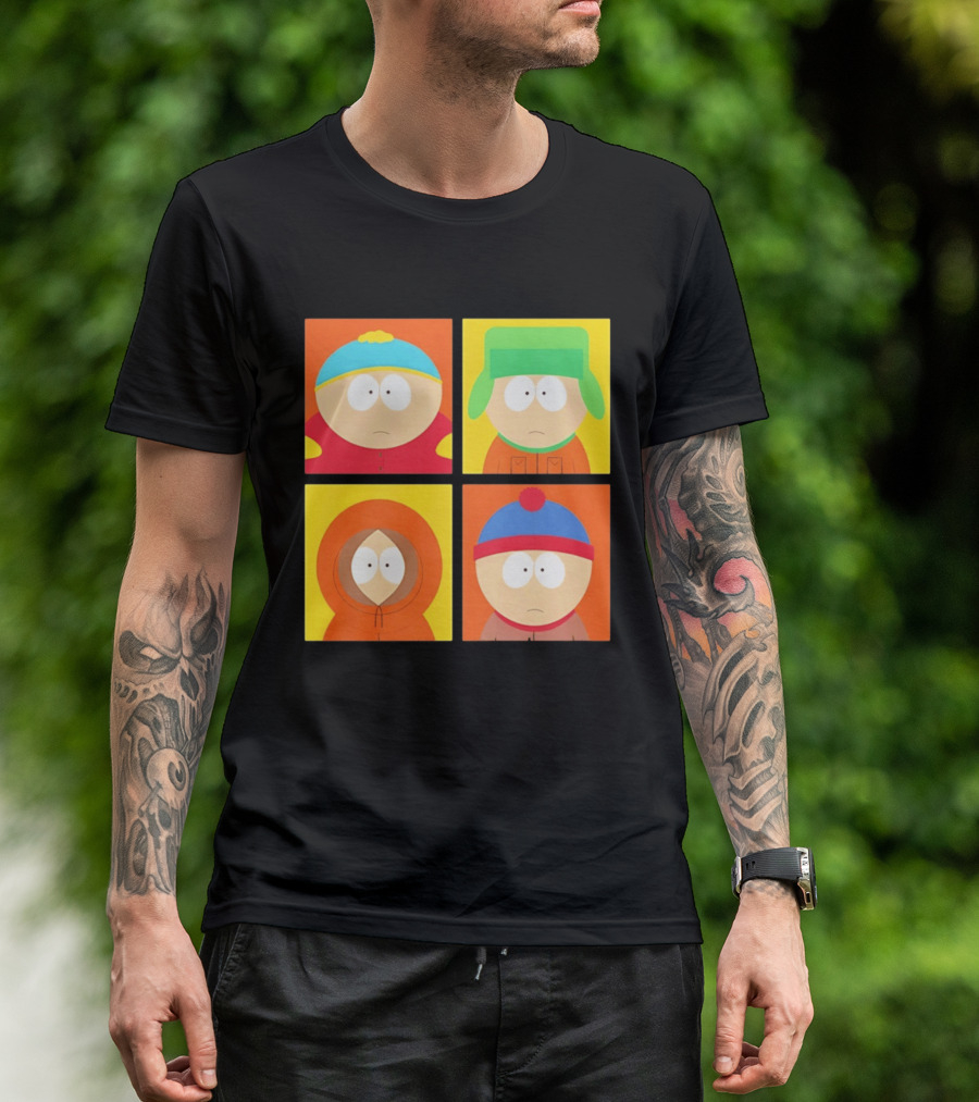 South Park Characters Cartman Kyle Kenny Stan Pop Blocks T-Shirt