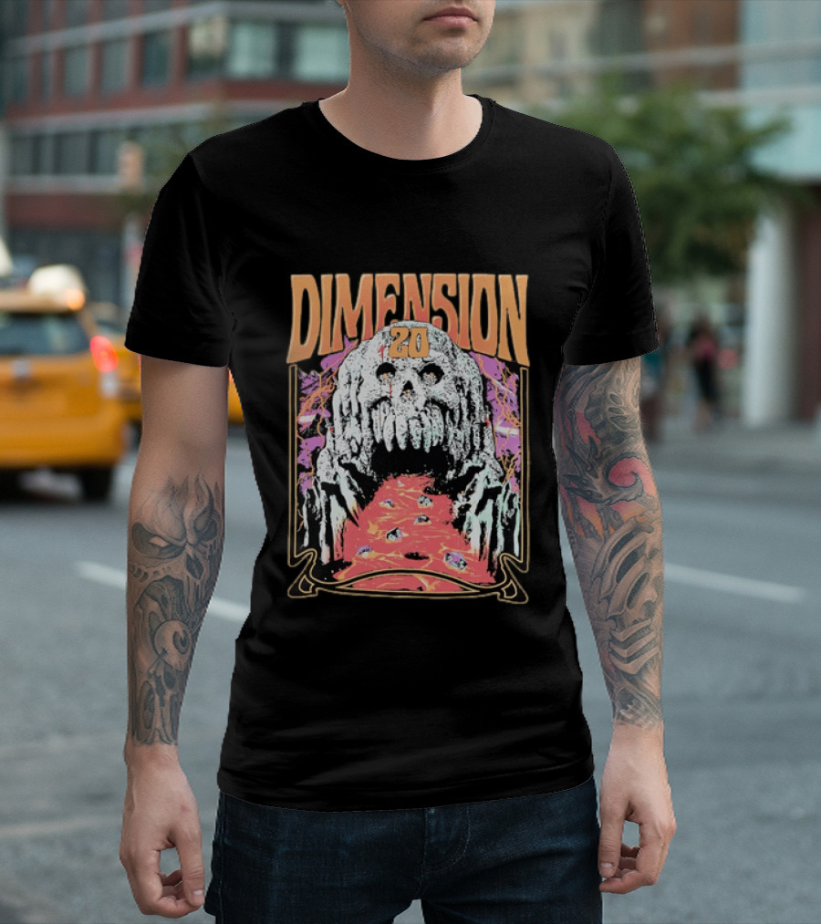 Dimension 20 Skull Lava Dice T-Shirt